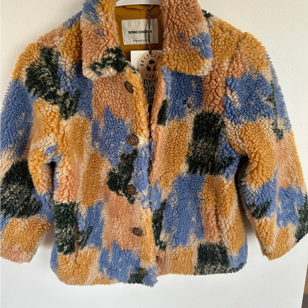 Bobo Choses shearling fleece jacket. New with tags. Size 6/7